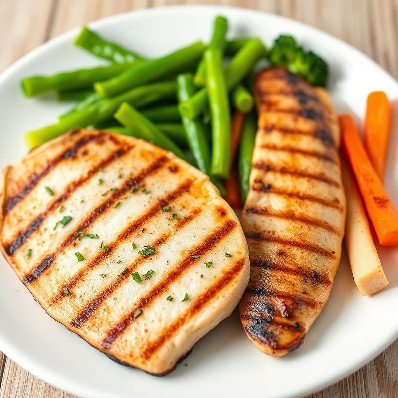 Grilled chicken with vegetables